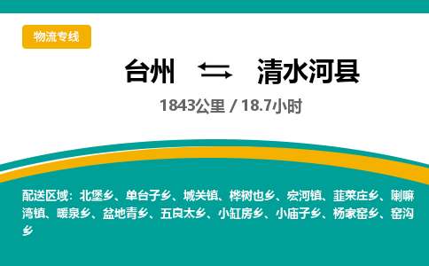 臺州到清水河縣物流專線