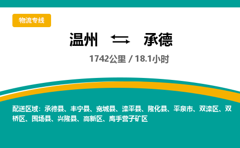 溫州到承德鷹手營子礦區物流專線