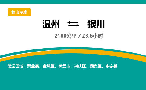 溫州到銀川西夏區物流專線