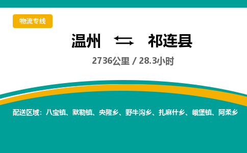 溫州到祁連縣物流專線